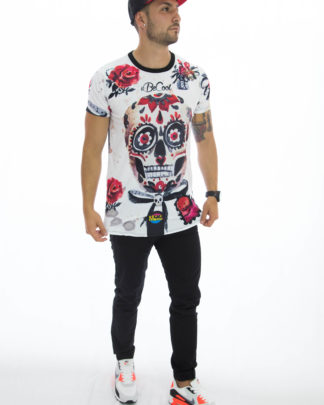 Camiseta rosas calavera