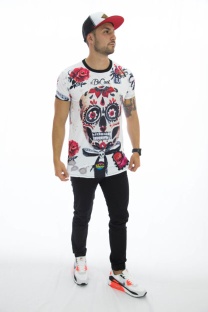 Camiseta rosas calavera