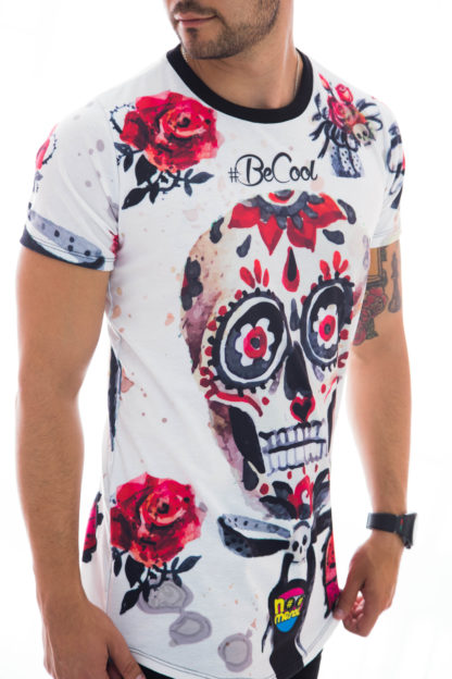 Camiseta rosas calavera